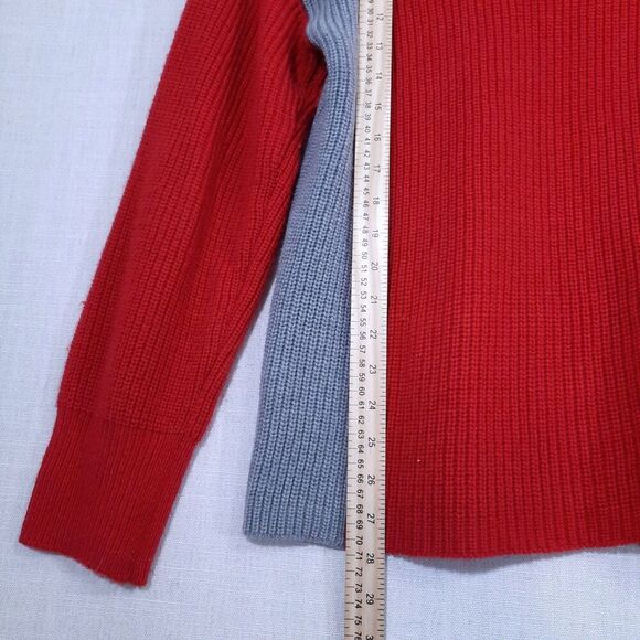 Liz Claiborne Chunky Colorblock Sweater Size Large Drop Shoulder Mock Neck Y2K - Picture 6 of 9